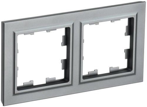 Рамка универсальная IEK Brite РУ-2-БрС 2-м. сталь картинка